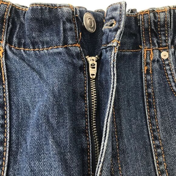 Hudson REMI Blue Denim High Rise Straight Leg Gathered Waist Crop Ankle Jeans - Picture 11 of 16
